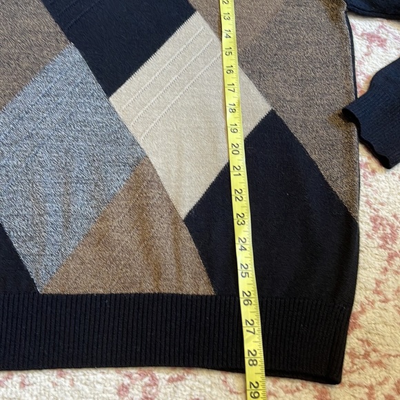 PRONTO-UOMO 80% Acrylic 20% Wool Color Block Front Crew Neck Sweater Size M - Picture 5 of 8